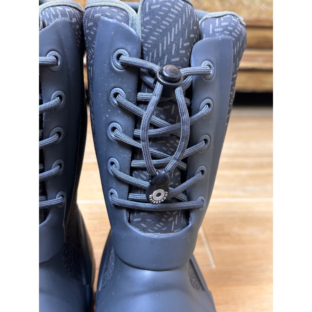Bogs Cameron Lace Waterproof Winter Boots Gray Faux Fur Lined 78999-011 Womens 9 - Picture 2 of 10
